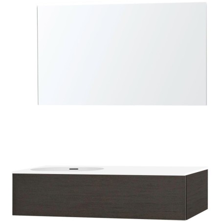 Meuble puro solo wenge asymétrique 120 gauche 1 tiroir xonyx miroir