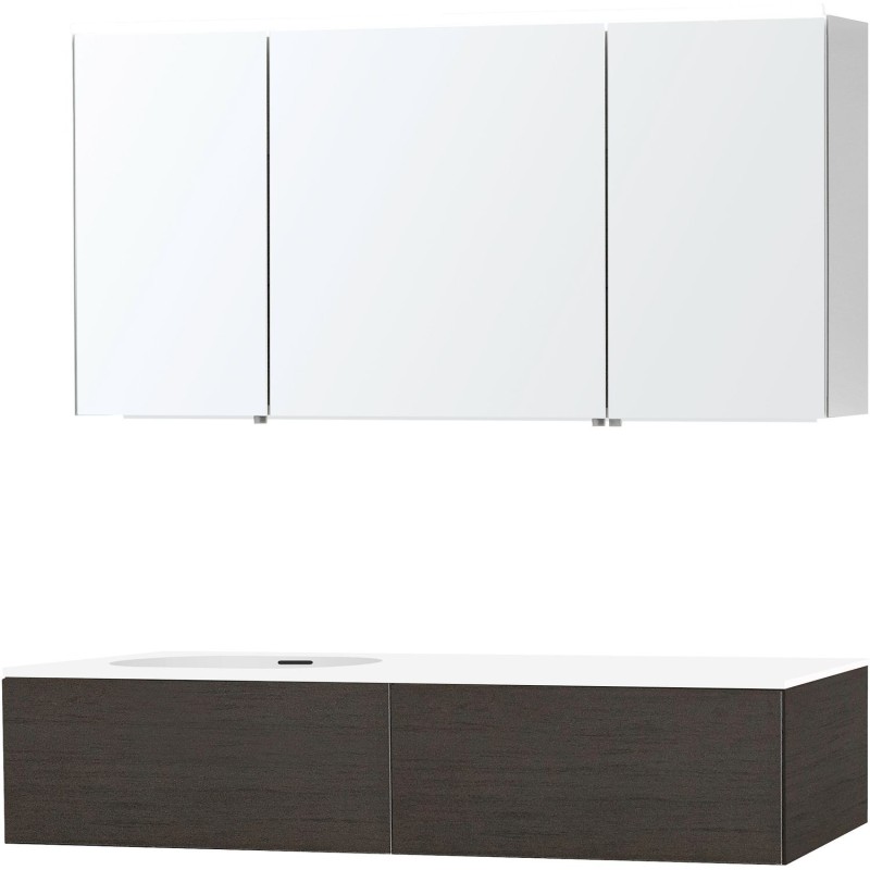 Meuble puro solo wenge asymétrique 140 gauche 1 tiroir xonyx armoire toilette