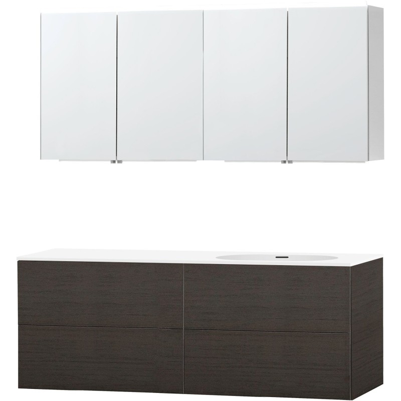 Meuble puro solo wenge asymétrique 160 droite xonyx armoire toilette