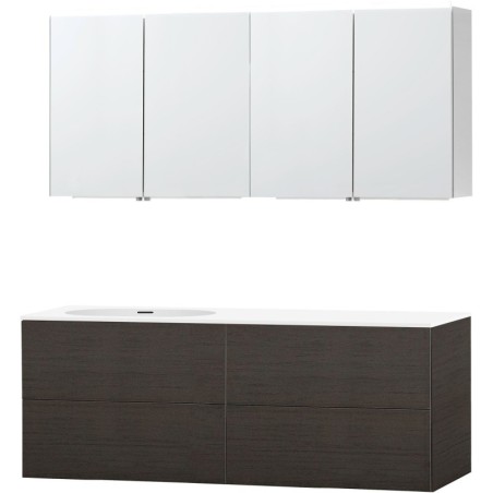 Meuble puro solo wenge asymétrique 160 gauche xonyx armoire toilette