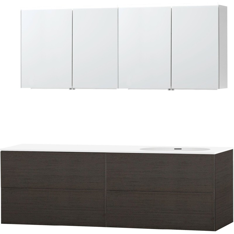 Meuble puro solo wenge asymétrique 180 droite xonyx armoire toilette