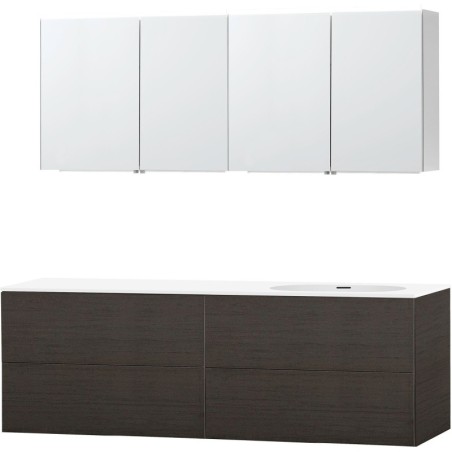 Meuble puro solo wenge asymétrique 180 droite xonyx armoire toilette