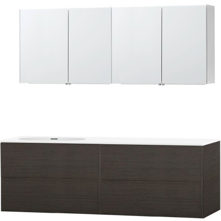 Meuble puro solo wenge asymétrique 180 gauche xonyx armoire toilette