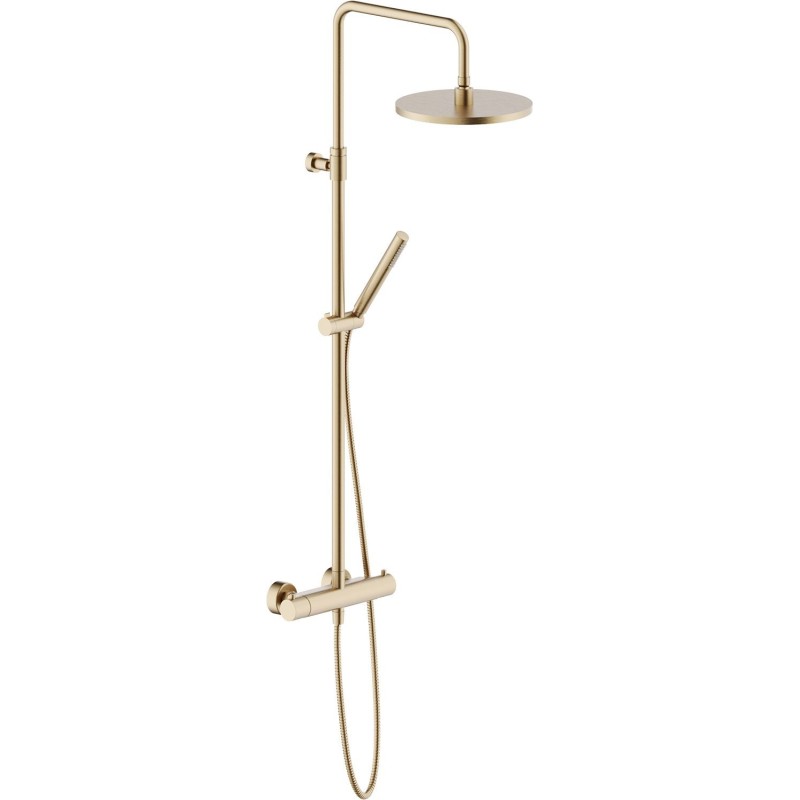 Nobili colonne de douche+thermostat tonda 25cm miel brossé 16L/min