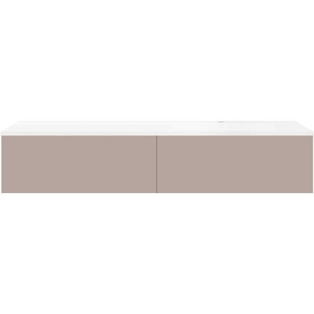 Sous meuble Coffee 2 tiroirs 160 mat basalte gris+lavabo droite blanc