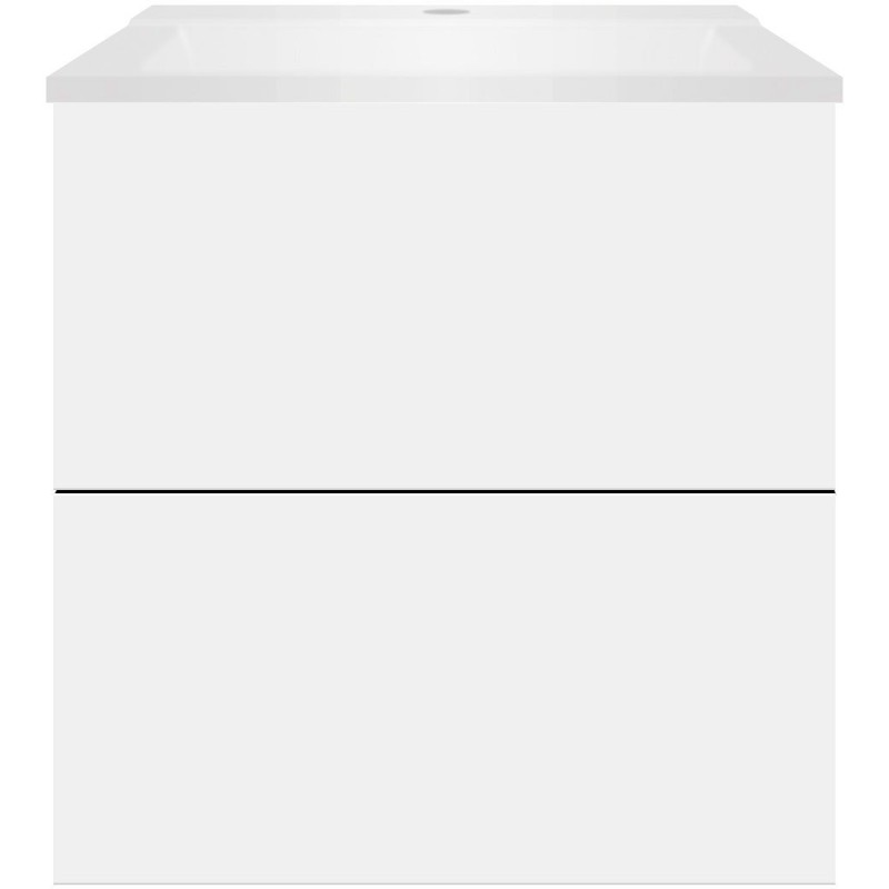 Sous meuble Coffee 2 tiroirs 60 blanc mat+lavabo blanc