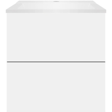 Sous meuble Coffee 2 tiroirs 60 blanc mat+lavabo blanc