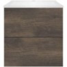 Sous meuble Coffee 2 tiroirs 60 châtaigne+lavabo blanc mat
