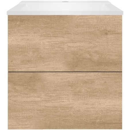 Sous meuble Coffee 2 tiroirs 60 chêne décor cachmire+lavabo blanc mat