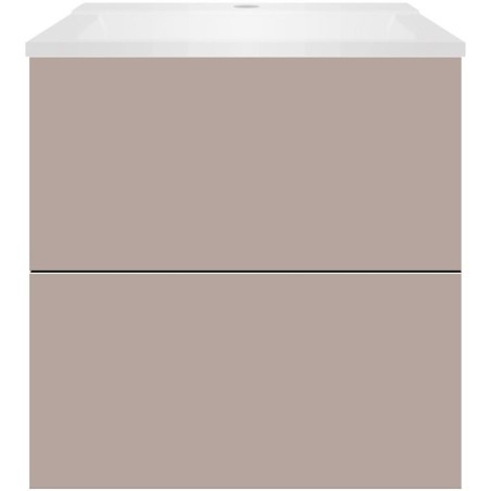 Sous meuble Coffee 2 tiroirs 60 mat basalte gris+lavabo blanc