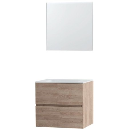 Meuble Molto coloris chêne naturel 70 solid avec miroir
