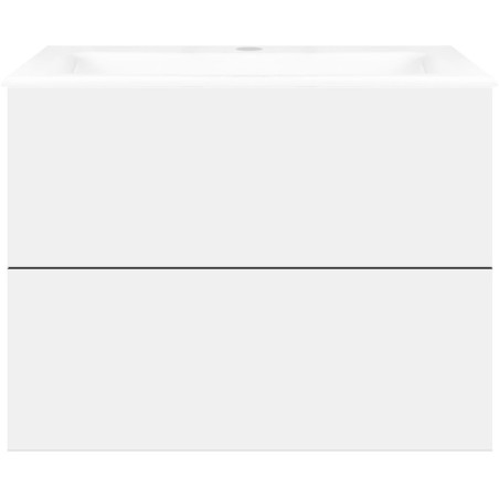 Sous meuble Coffee 2 tiroirs 80 chêne décor rouille +lavabo porcelaine blanc