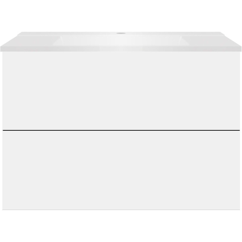 Sous meuble Coffee 2 tiroirs 90 blanc mat+lavabo blanc
