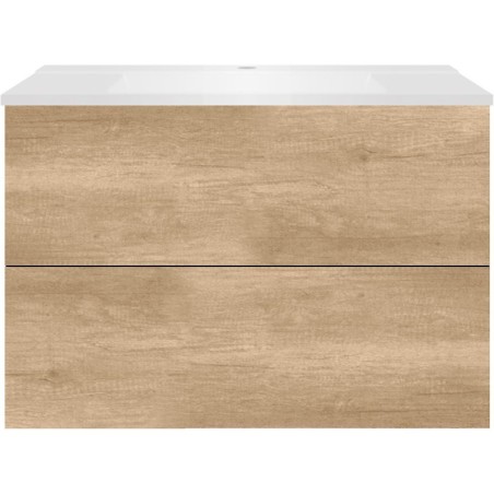 Sous meuble Coffee 2 tiroirs 90 chêne décor cachmire+lavabo blanc mat