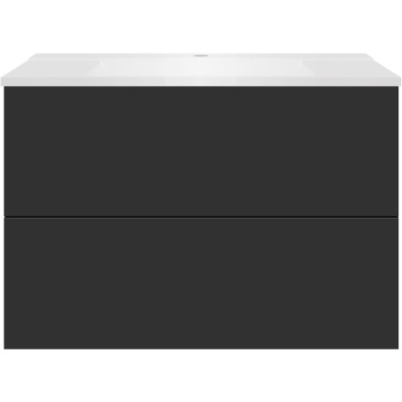 Sous meuble Coffee 2 tiroirs 90 graphite doux mat+lavabo blanc