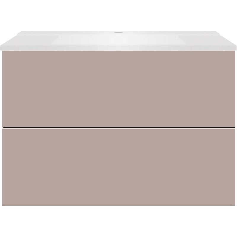 Sous meuble Coffee 2 tiroirs 90 mat basalte gris+lavabo blanc