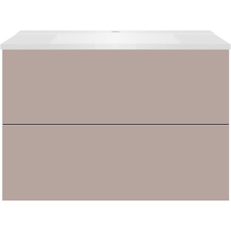 Sous meuble Coffee 2 tiroirs 90 mat basalte gris+lavabo blanc