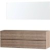 Meuble Molto coloris chêne naturel 180 pour lavabo à poser avec miroir