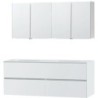 Meuble Molto coloris blanc 160 solid avec armoire toilette coloris blanc