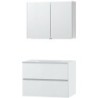 Meuble Molto 90 solid avec armoire de toilette coloris poudre blanc