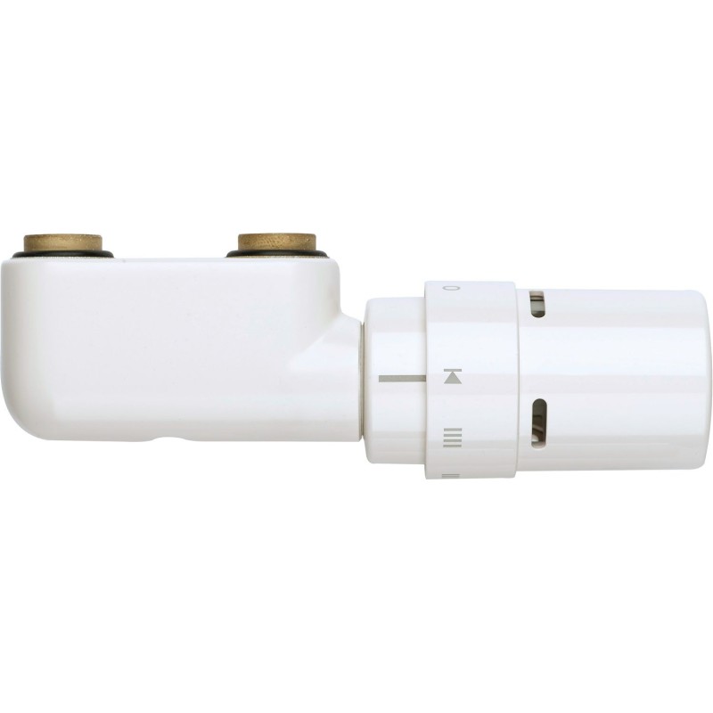 Vasco set vanne design avec tête thermostatique de luxe équerre RAL9016