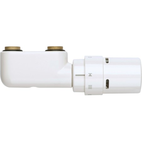 Vasco set vanne design avec tête thermostatique de luxe équerre RAL9016