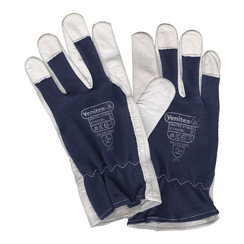 Paire de gants de travail cuir de chèvre taille 10 bleu