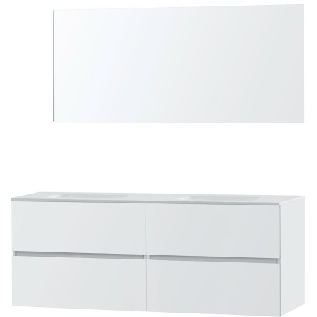 Meuble Molto coloris blanc 160 solid avec miroir coloris blanc