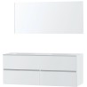 Meuble Molto coloris blanc 160 solid avec miroir coloris blanc