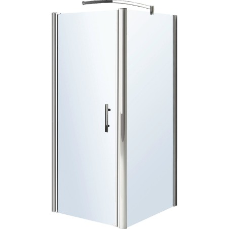 Porte pivotante 76-82 + panneau fixe 77,5-80,5 MISTRAL en verre clair