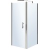 Porte pivotante 76-82 + panneau fixe 77,5-80,5 MISTRAL en verre clair