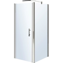 Porte pivotante 76-82 + panneau fixe 86,5-89,5 MISTRAL en verre clair