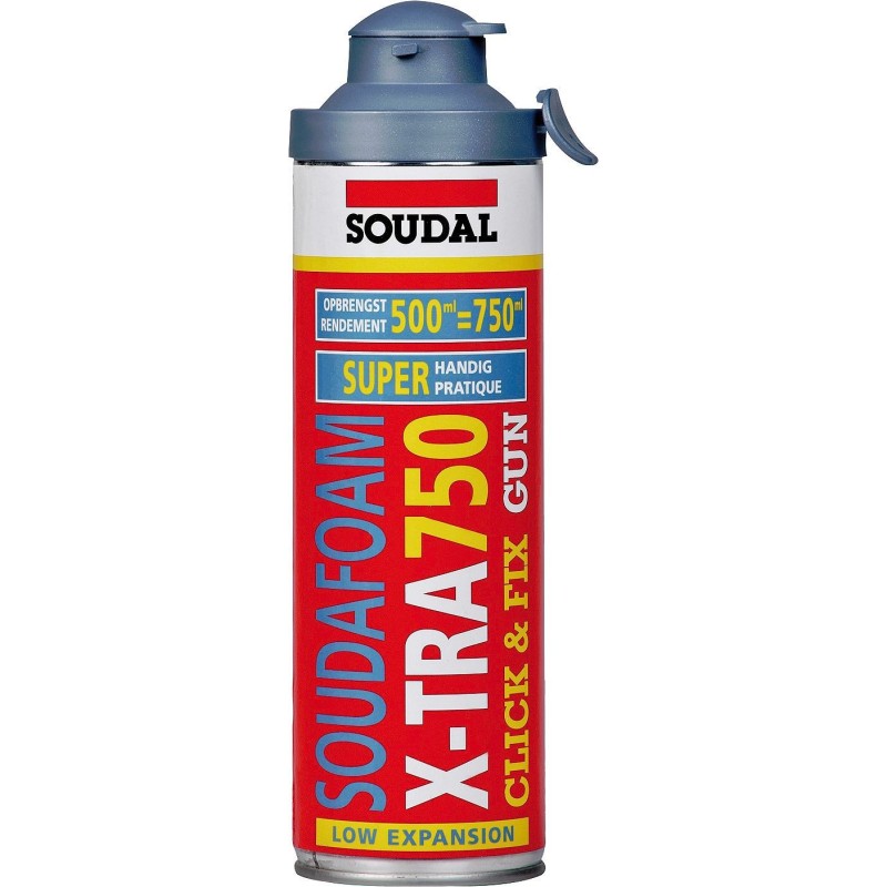 Soudal mousse pu pour pistolet soudafoam X-TRA 750 500ml