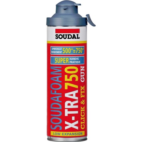 Soudal mousse pu pour pistolet soudafoam X-TRA 750 500ml