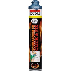 Soudal mousse pu refractaire soudafoam fr.clickfix 750ml