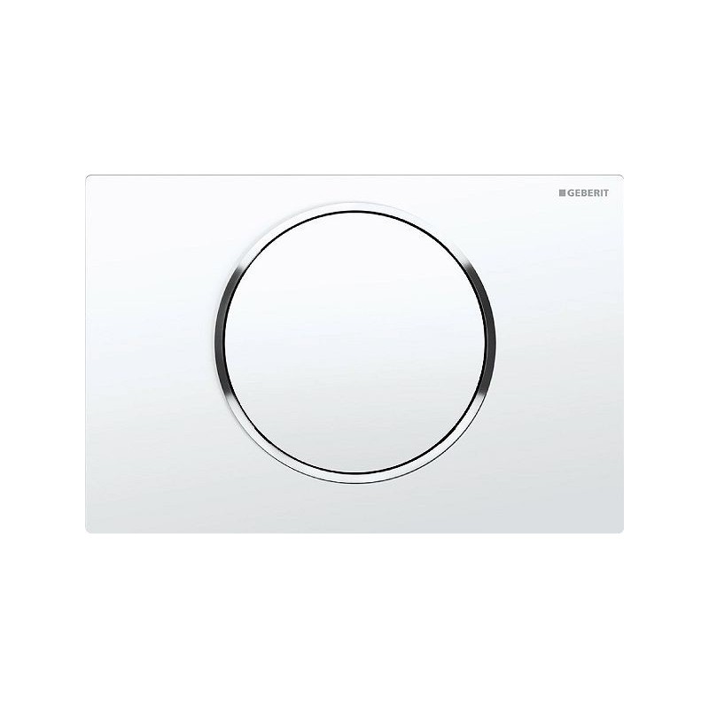 Geberit plaque de commande Sigma10 1 touche blanc-chrome brillant