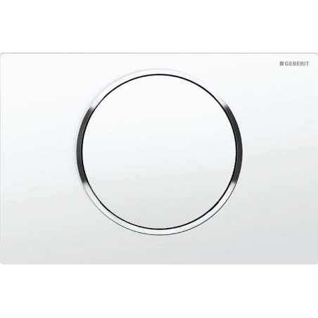 Geberit plaque de commande Sigma10 1 touche blanc-chrome brillant