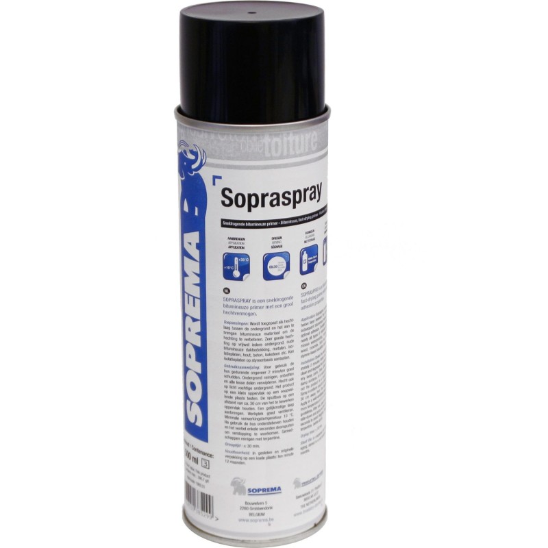 Soprema spray bitumineux soprayspray (2-3,5m²) flacon pulvérisateur 500ml