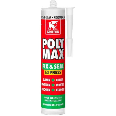 Griffon colle de montage polymax fix&seal crystal clear