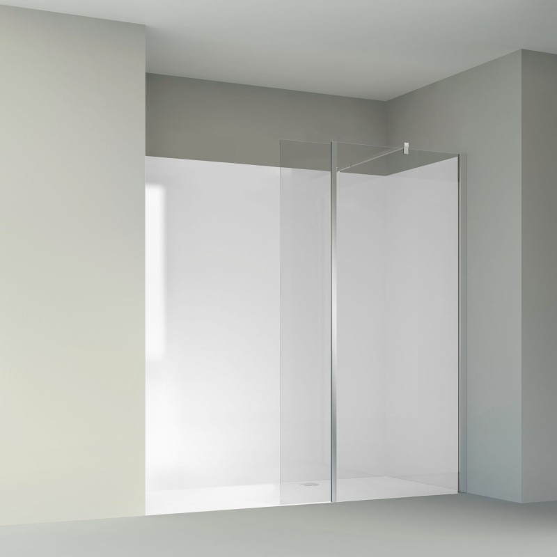 Paroi d'angle pivotante wing 300x2000x8mm nanotec clair/chrome
