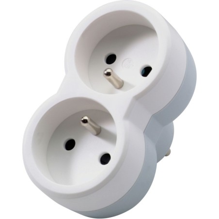 Domino fiche double 2x2P+A16A blanc