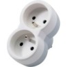 Domino fiche double 2x2P+A16A blanc