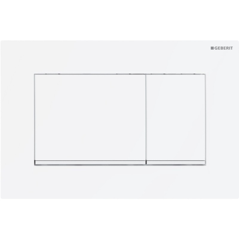 Geberit plaque de commande sigma 30 2-touch blanc avec bande design en blanc mat