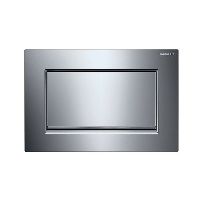 Geberit plaque de commande sigma30 1 touche chrome-brillant avec bandes design chromé et brossé