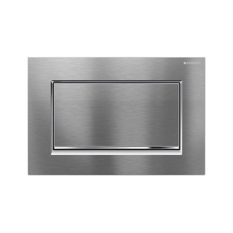 Geberit plaque de commande sigma30 1 touche chrome-mat avec bandes design en chromé brillant
