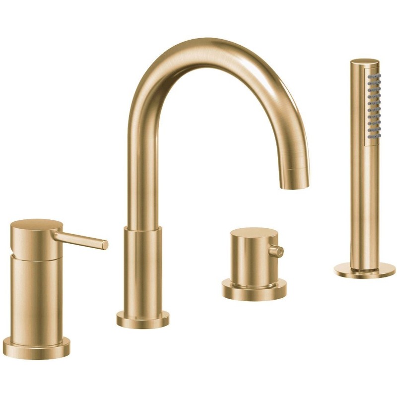 Nobili mitigeur bain 4trous montage bord du bain live miele brossé