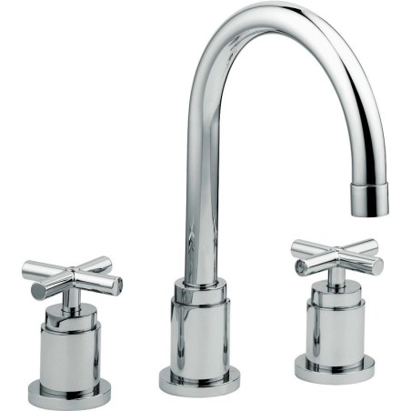 Mélangeur 3 trous lavabo quattro vidage automatique chrome