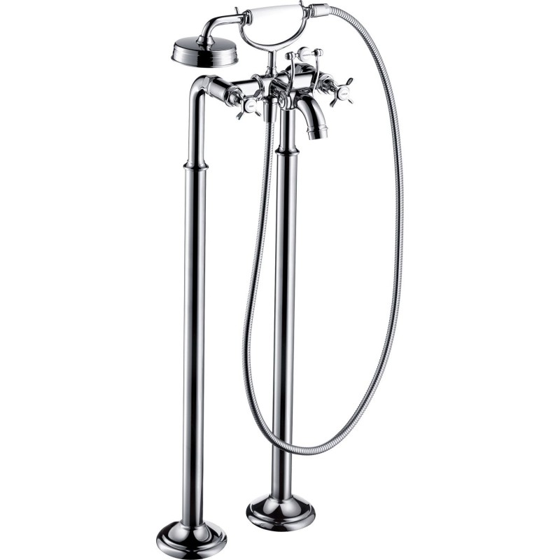 Hansgrohe mélangeur de bain montreux montage sol nickel brosse