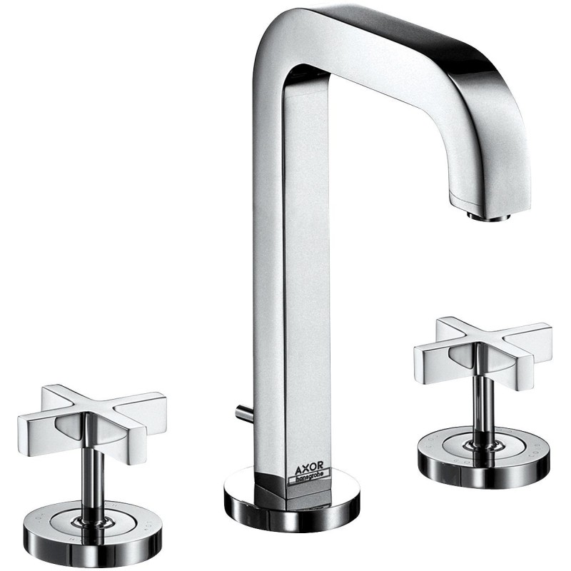 Hansgrohe mélangeur lavabo 3 trous citterio 170 axor poignee croix vidage automatique chrome