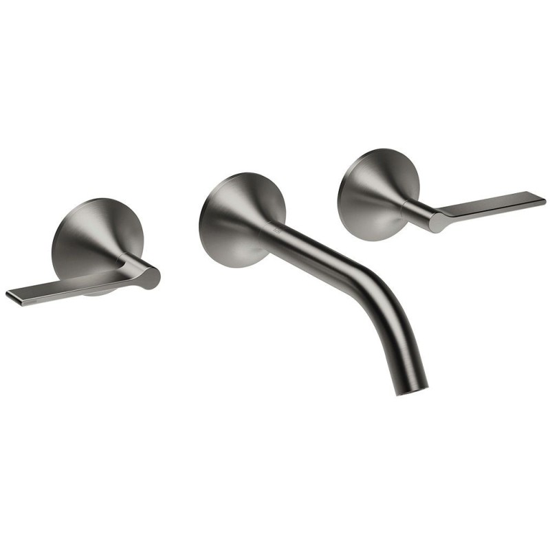 Dornbracht set de finition 3-trous mélangeur mural vaia poignée droite saillie 190mm dark platinum matte